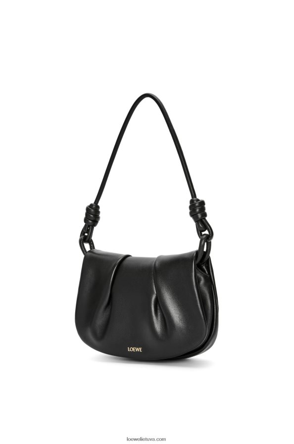 Loewe moterys Paseo kuprinė iš blizgios nappa blauzdos odos juodas BZ26XN337