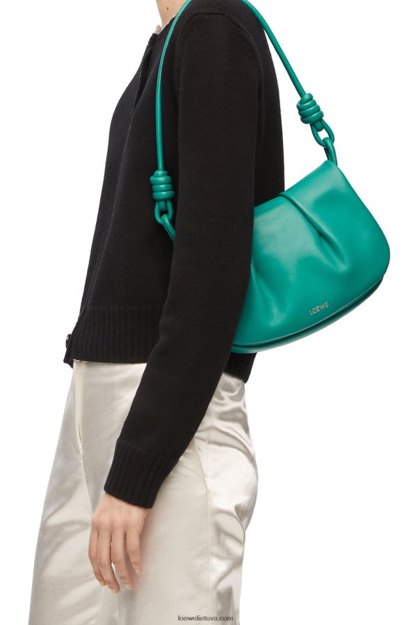 Loewe moterys Paseo kuprinė iš blizgios nappa blauzdos odos smaragdo žalia BZ26XN338