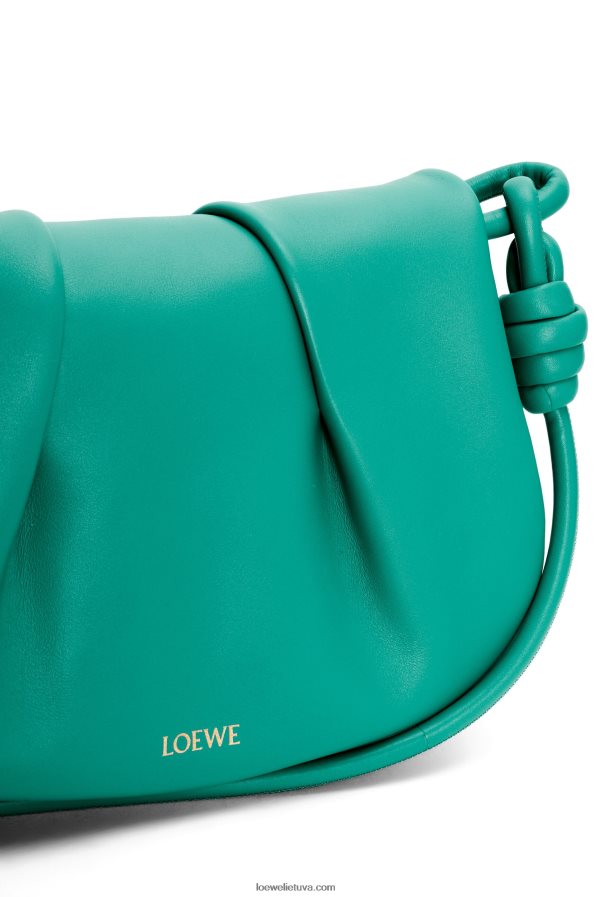 Loewe moterys Paseo kuprinė iš blizgios nappa blauzdos odos smaragdo žalia BZ26XN338