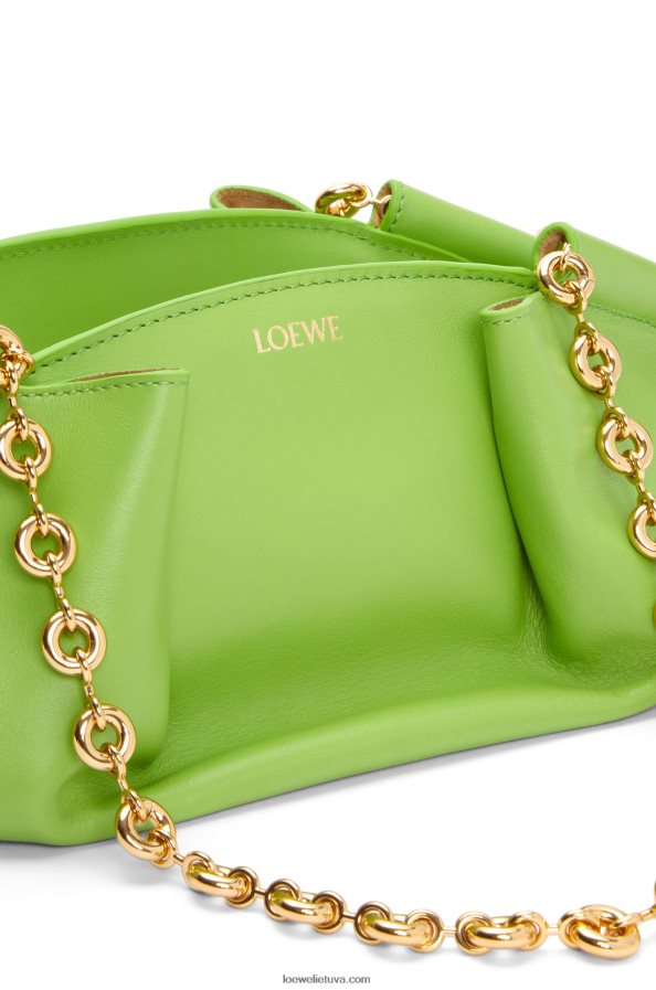 Loewe moterys mažas paseo krepšys iš blizgios nappa blauzdos odos su grandinėle obuolių žalia BZ26XN422