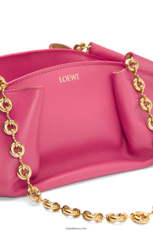 Loewe moterys mažas paseo krepšys iš blizgios nappa blauzdos odos su grandinėle purpurinė BZ26XN420