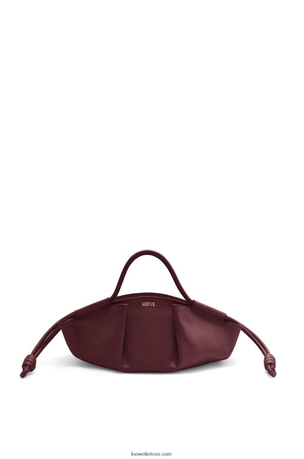 Loewe moterys mažas paseo krepšys iš blizgios nappa veršiuko odos bordo BZ26XN414