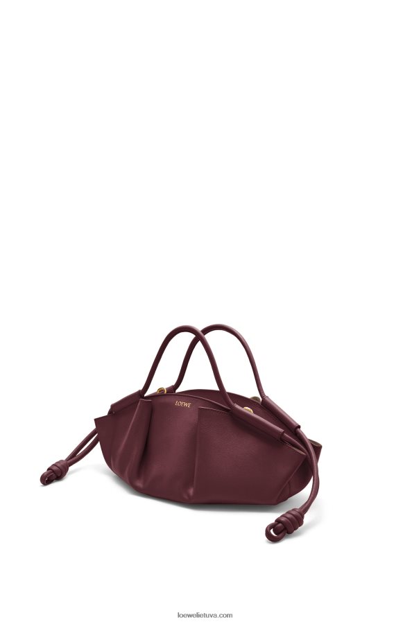 Loewe moterys mažas paseo krepšys iš blizgios nappa veršiuko odos bordo BZ26XN414