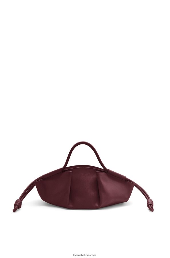 Loewe moterys mažas paseo krepšys iš blizgios nappa veršiuko odos bordo BZ26XN414