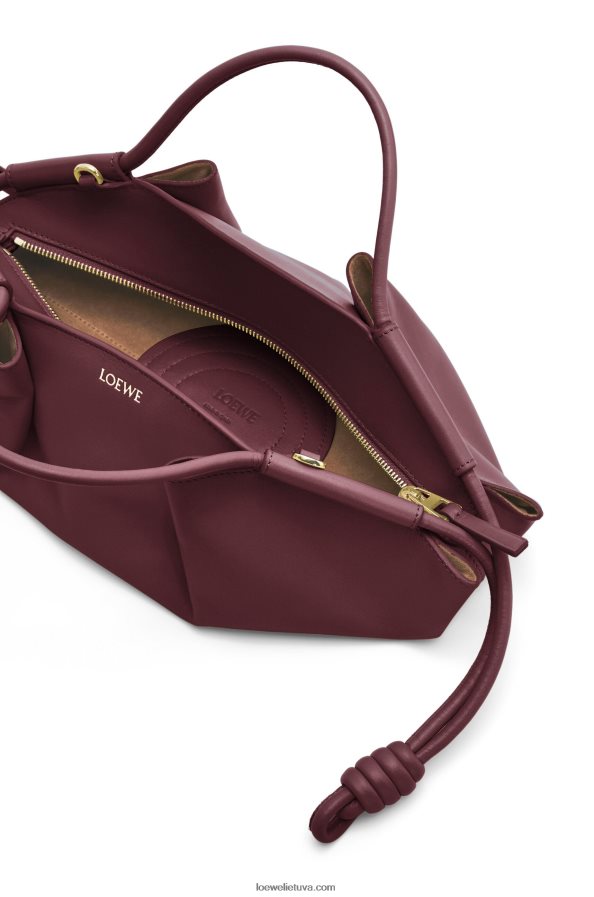 Loewe moterys mažas paseo krepšys iš blizgios nappa veršiuko odos bordo BZ26XN414