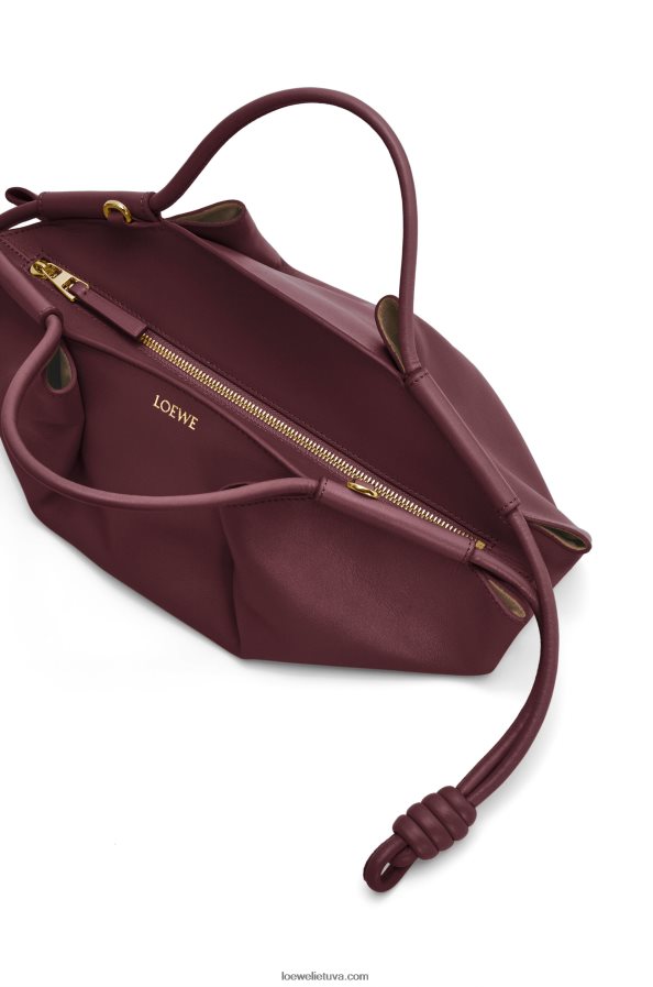Loewe moterys mažas paseo krepšys iš blizgios nappa veršiuko odos bordo BZ26XN414