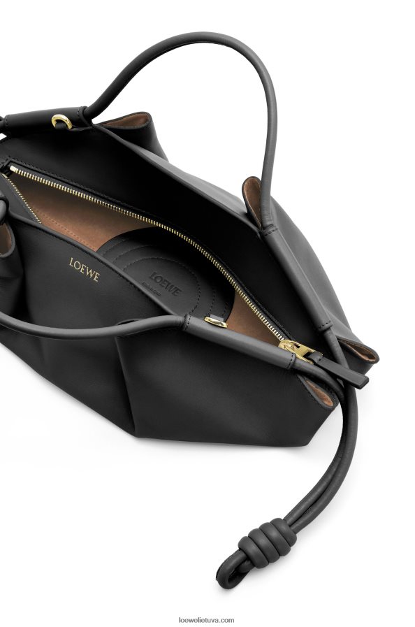 Loewe moterys mažas paseo krepšys iš blizgios nappa veršiuko odos juodas BZ26XN347