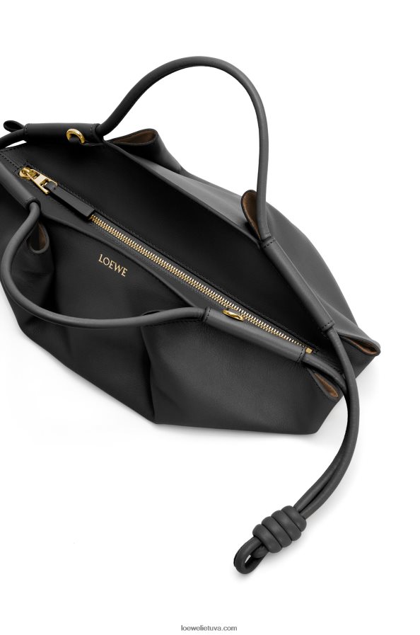 Loewe moterys mažas paseo krepšys iš blizgios nappa veršiuko odos juodas BZ26XN347