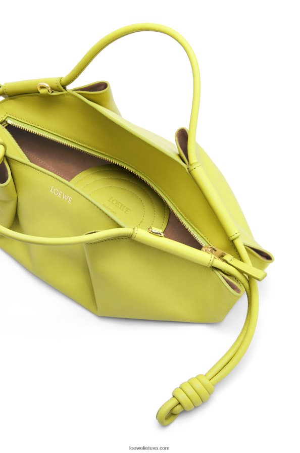 Loewe moterys mažas paseo krepšys iš blizgios nappa veršiuko odos kalkių geltonumo BZ26XN419