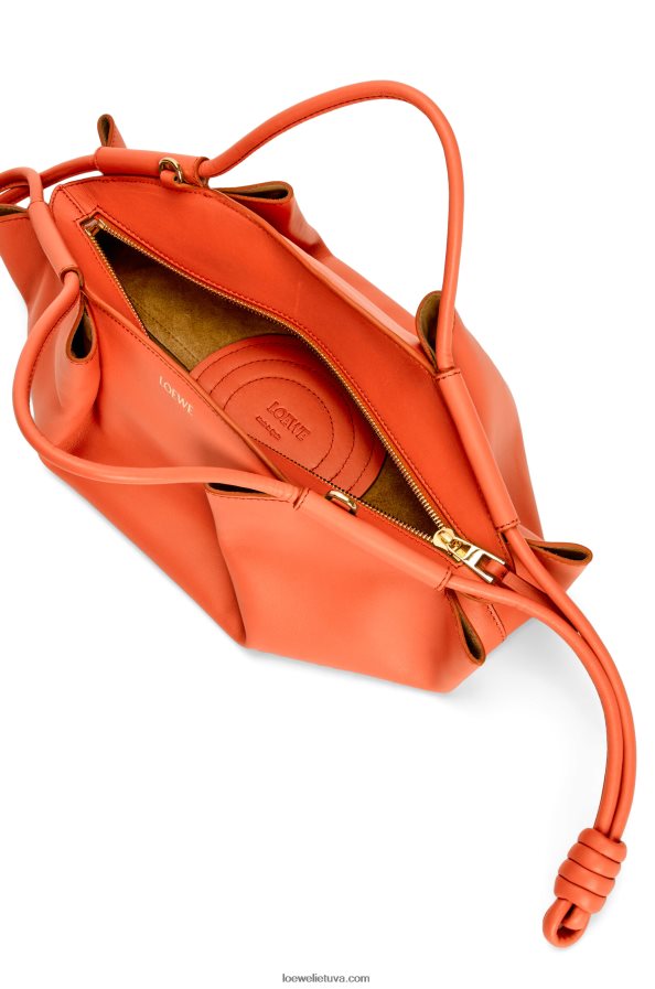 Loewe moterys mažas paseo krepšys iš blizgios nappa veršiuko odos saulėtekio oranžinė BZ26XN349