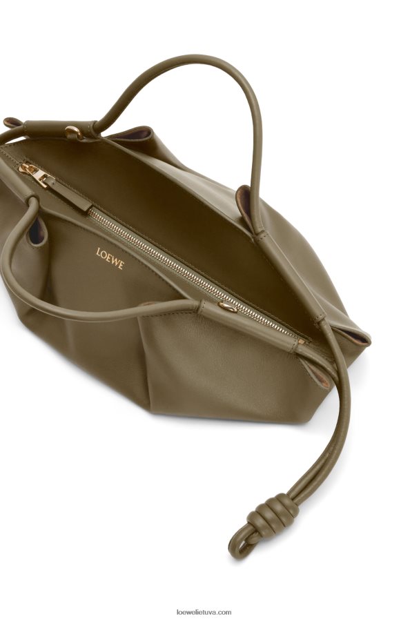 Loewe moterys mažas paseo krepšys iš blizgios nappa veršiuko odos tamsiai chaki žalia BZ26XN353