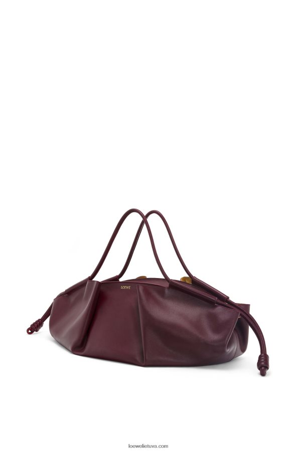 Loewe moterys xl paseo krepšys iš blizgios nappa blauzdos odos bordo BZ26XN415