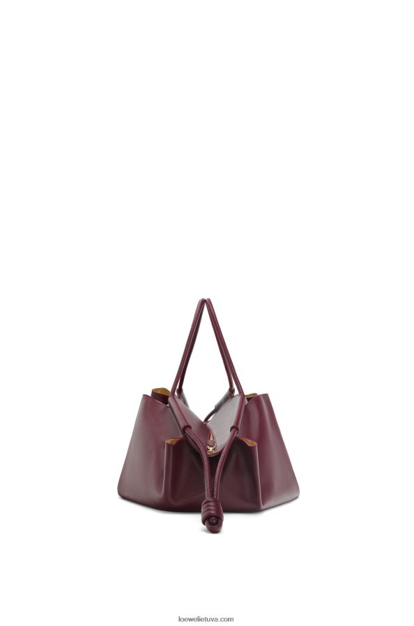 Loewe moterys xl paseo krepšys iš blizgios nappa blauzdos odos bordo BZ26XN415