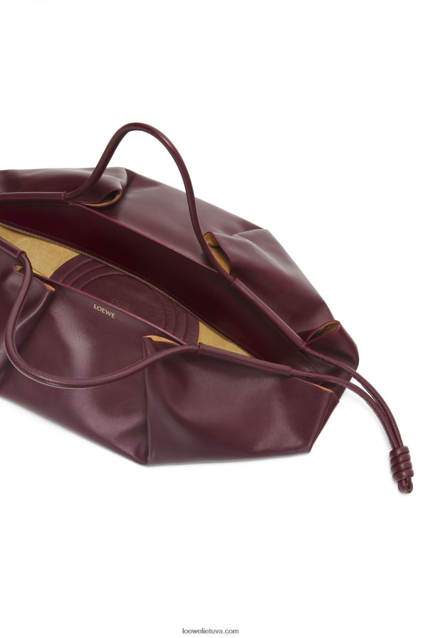 Loewe moterys xl paseo krepšys iš blizgios nappa blauzdos odos bordo BZ26XN415