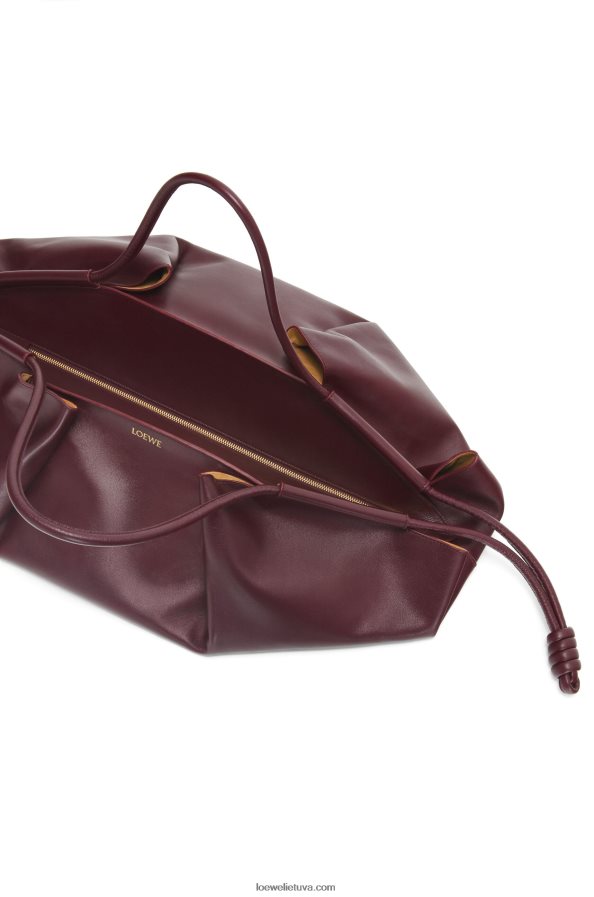 Loewe moterys xl paseo krepšys iš blizgios nappa blauzdos odos bordo BZ26XN415