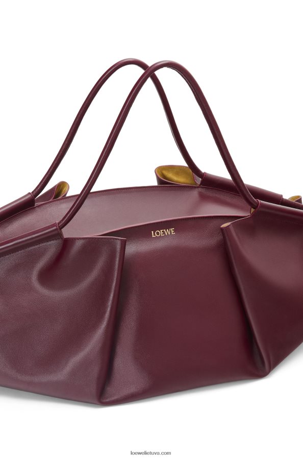 Loewe moterys xl paseo krepšys iš blizgios nappa blauzdos odos bordo BZ26XN415