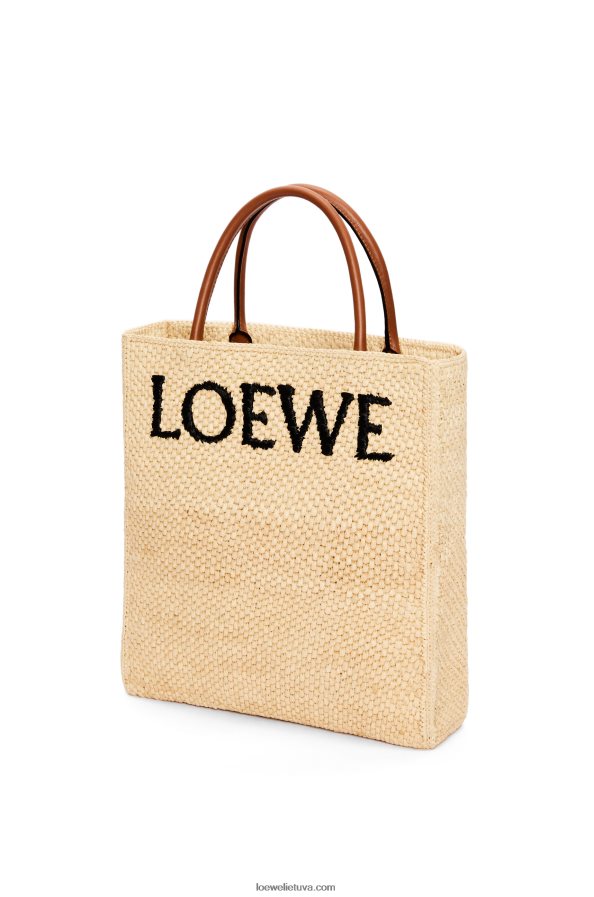 Loewe moterys Standartinis A4 rafijos krepšys natūralus/juodas BZ26XN75