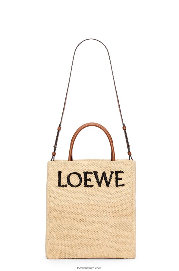 Loewe moterys Standartinis A4 rafijos krepšys natūralus/juodas BZ26XN75