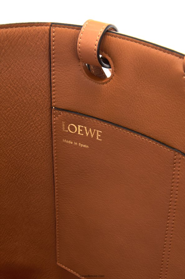 Loewe moterys anagraminis krepšys iš žakardo ir blauzdos odos ecru/tan BZ26XN122