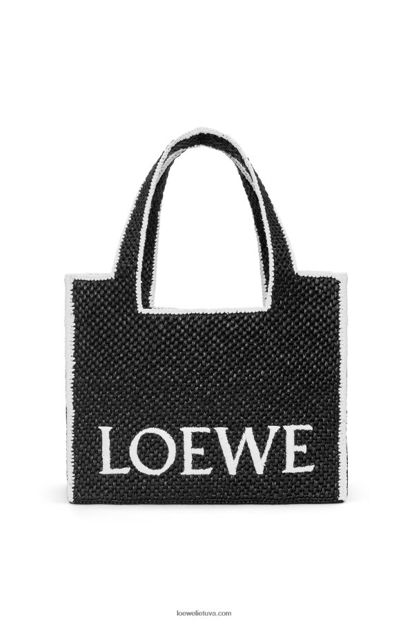 Loewe moterys didelio šrifto krepšys rafijoje juodas BZ26XN11