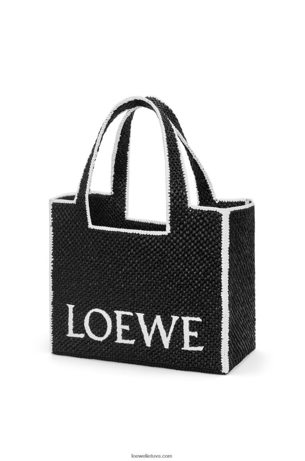 Loewe moterys didelio šrifto krepšys rafijoje juodas BZ26XN11