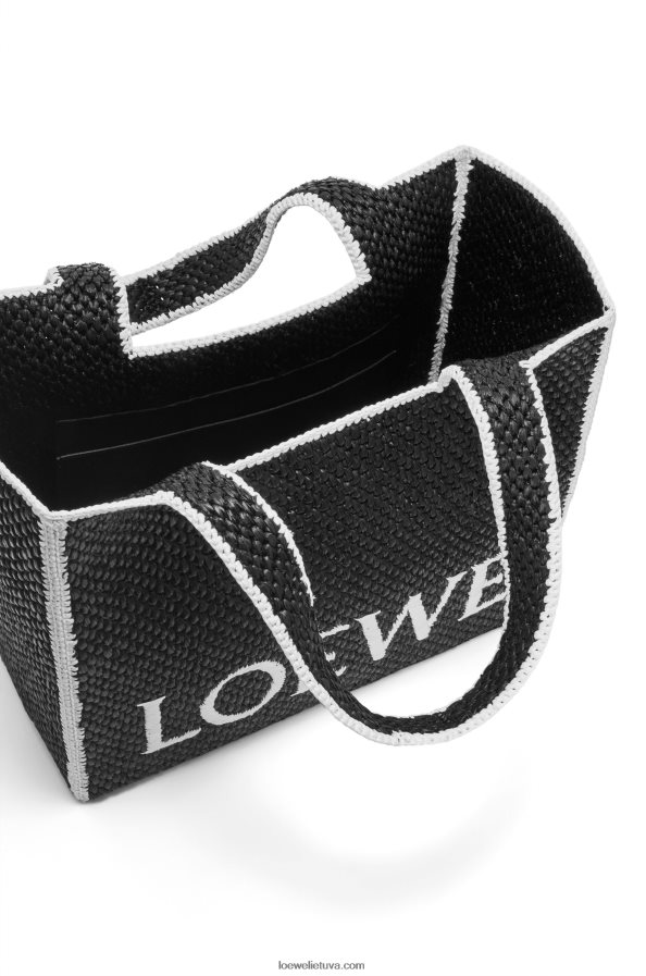 Loewe moterys didelio šrifto krepšys rafijoje juodas BZ26XN11