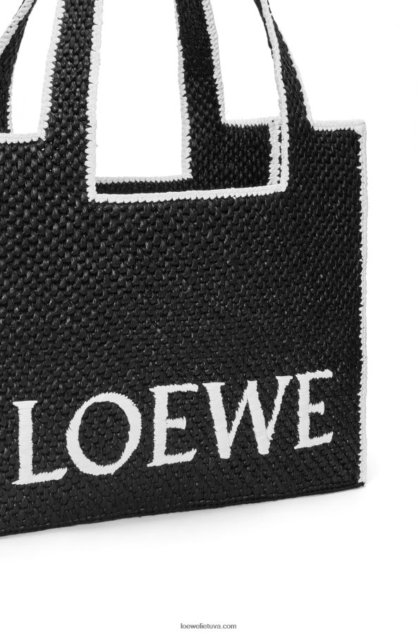 Loewe moterys didelio šrifto krepšys rafijoje juodas BZ26XN11