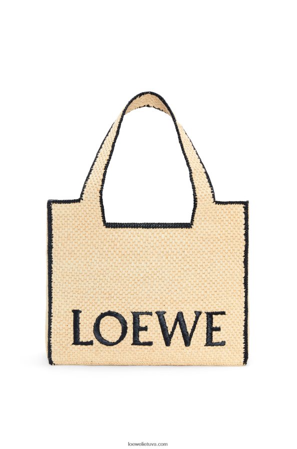 Loewe moterys didelio šrifto krepšys rafijoje natūralus BZ26XN34