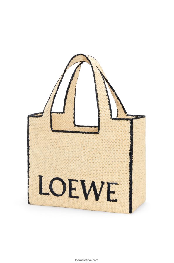 Loewe moterys didelio šrifto krepšys rafijoje natūralus BZ26XN34