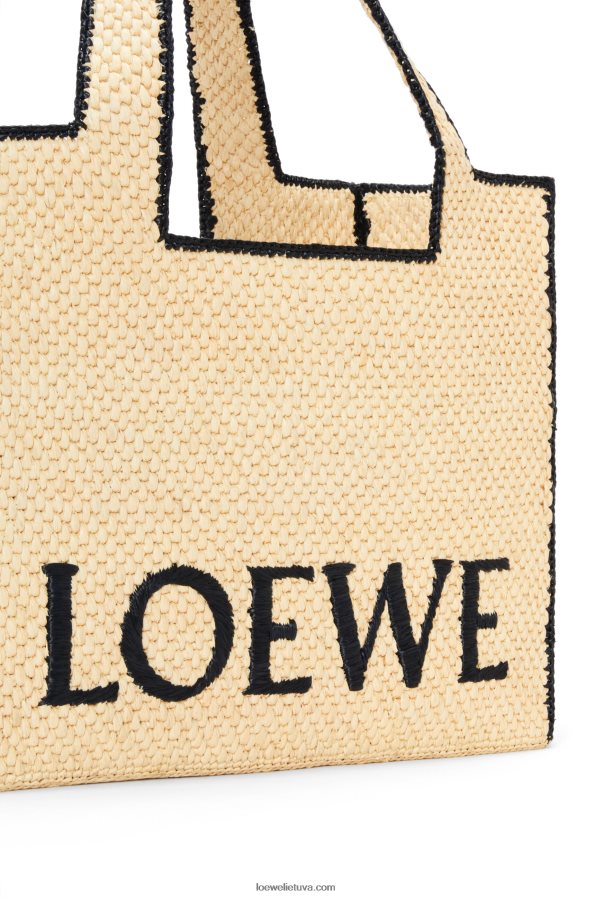 Loewe moterys didelio šrifto krepšys rafijoje natūralus BZ26XN34