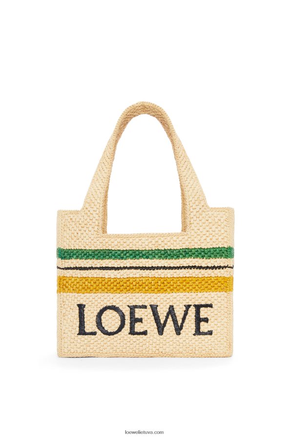 Loewe moterys dryžuotas šriftas rafijoje natūralus/daugiaspalvis BZ26XN14
