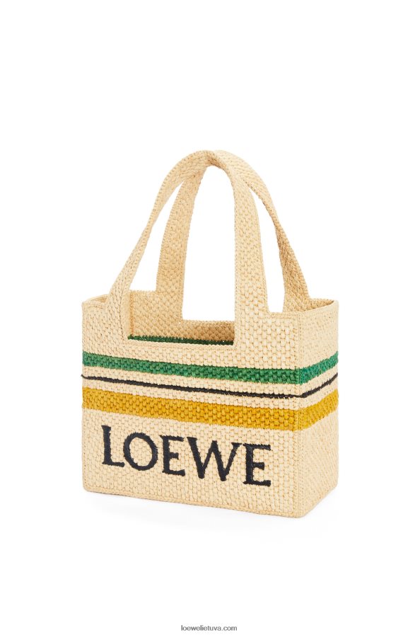 Loewe moterys dryžuotas šriftas rafijoje natūralus/daugiaspalvis BZ26XN14