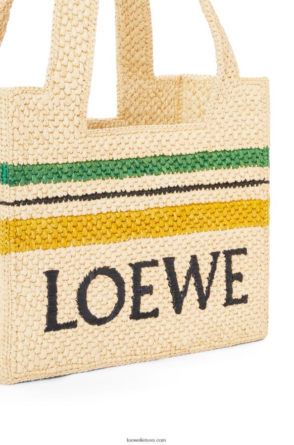 Loewe moterys dryžuotas šriftas rafijoje natūralus/daugiaspalvis BZ26XN14