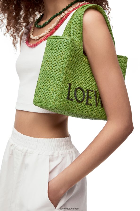 Loewe moterys mažas rafijos šriftas žalias BZ26XN108