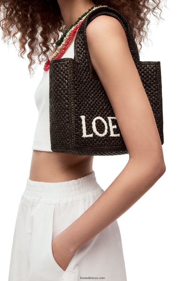 Loewe moterys mažas rafijos šriftas juodas BZ26XN53