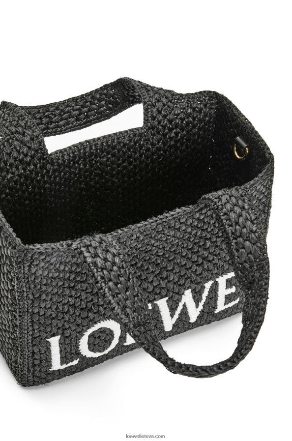 Loewe moterys mažas rafijos šriftas juodas BZ26XN53