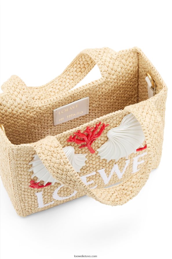 Loewe moterys maruja mallo mini šriftas su rafija natūralus BZ26XN112