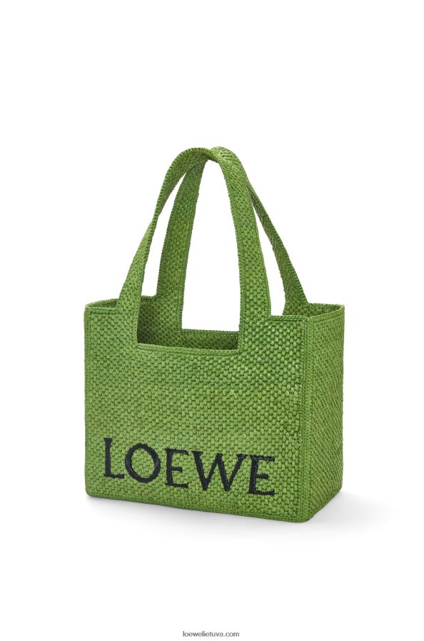 Loewe moterys vidutinio šrifto krepšys rafijoje žalias BZ26XN32