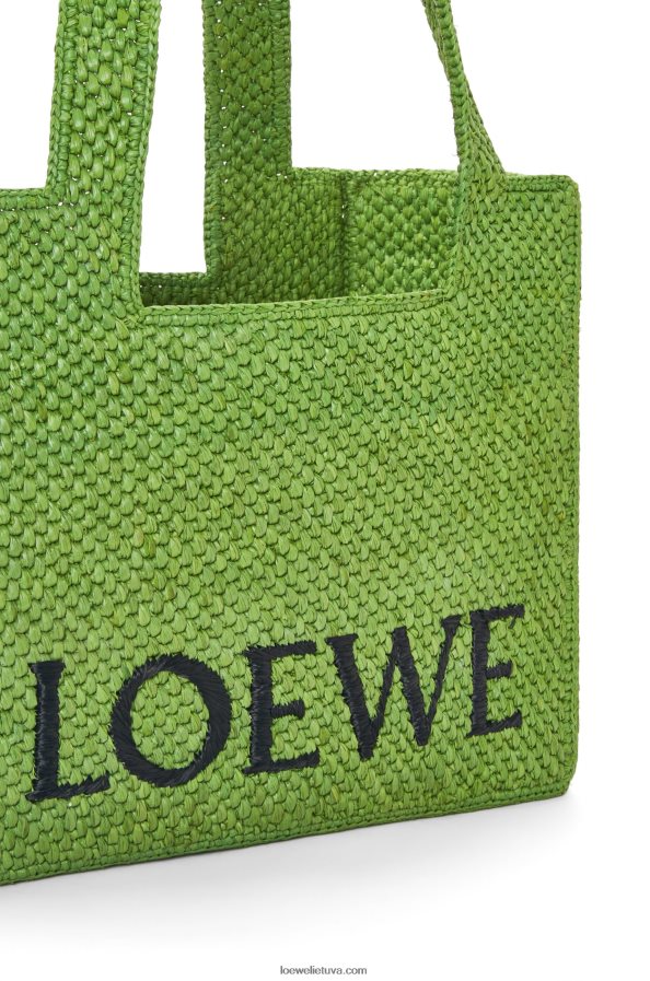 Loewe moterys vidutinio šrifto krepšys rafijoje žalias BZ26XN32