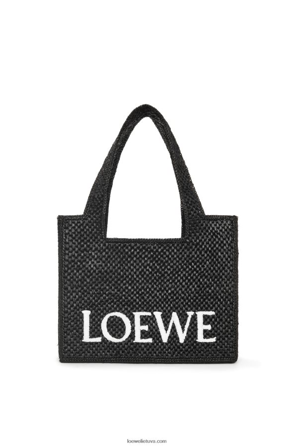 Loewe moterys vidutinio šrifto krepšys rafijoje juodas BZ26XN12