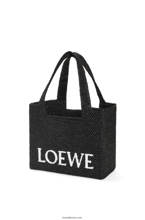 Loewe moterys vidutinio šrifto krepšys rafijoje juodas BZ26XN12