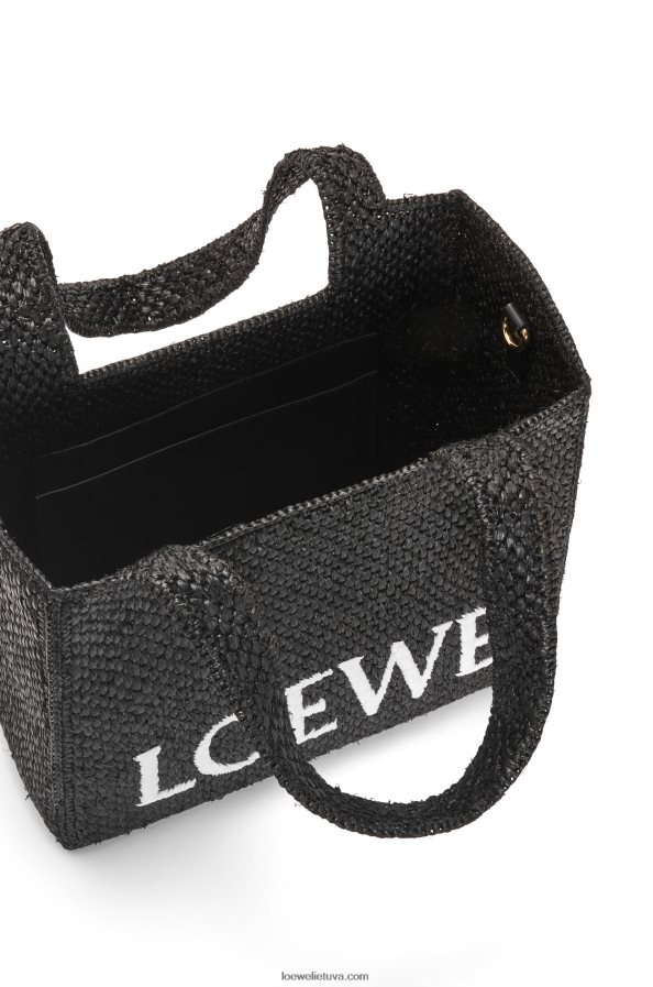 Loewe moterys vidutinio šrifto krepšys rafijoje juodas BZ26XN12