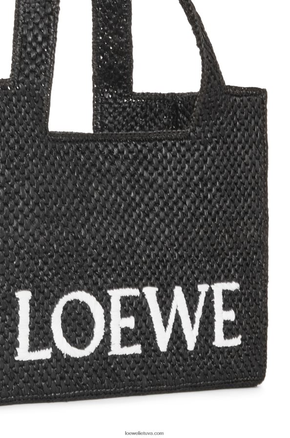 Loewe moterys vidutinio šrifto krepšys rafijoje juodas BZ26XN12