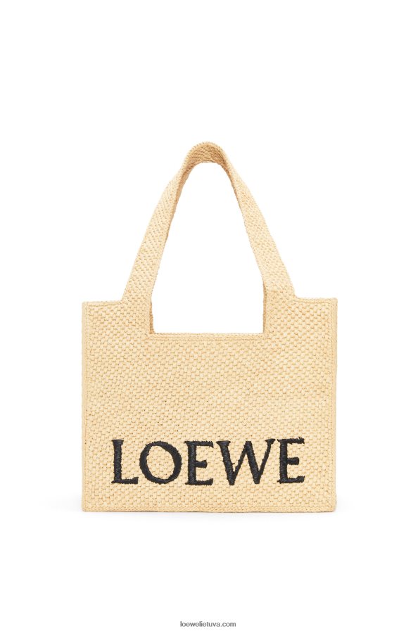 Loewe moterys vidutinio šrifto krepšys rafijoje natūralus BZ26XN30