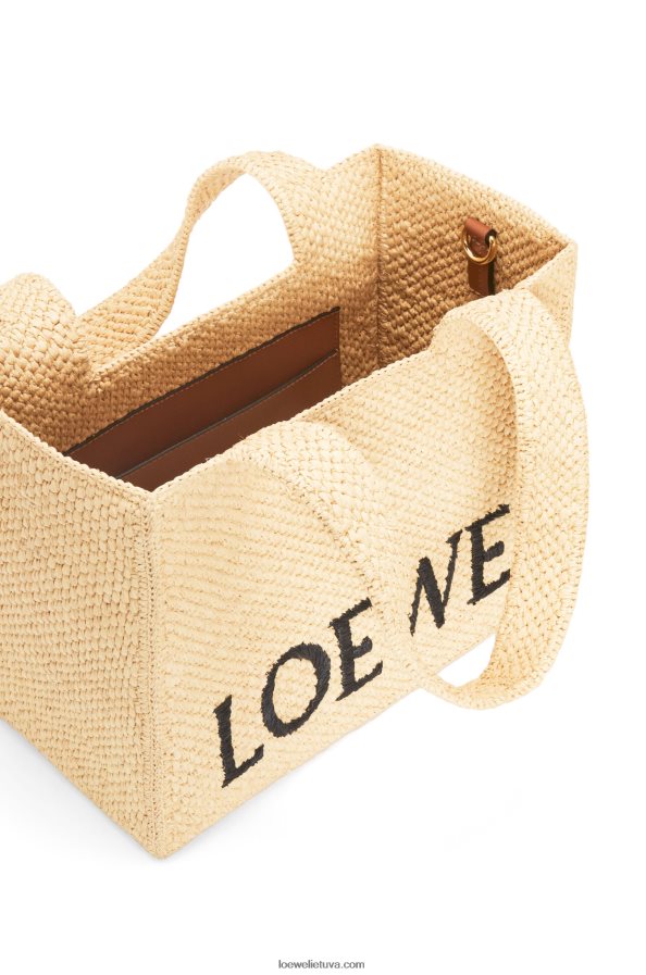 Loewe moterys vidutinio šrifto krepšys rafijoje natūralus BZ26XN30