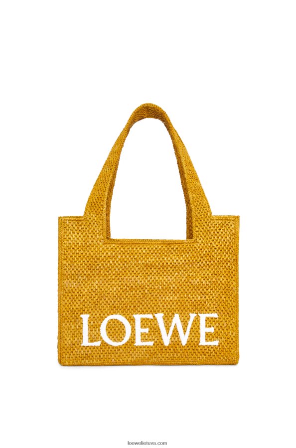 Loewe moterys vidutinio šrifto krepšys rafijoje ochra BZ26XN13
