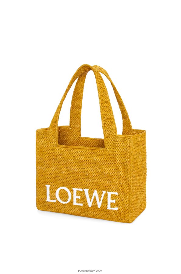 Loewe moterys vidutinio šrifto krepšys rafijoje ochra BZ26XN13