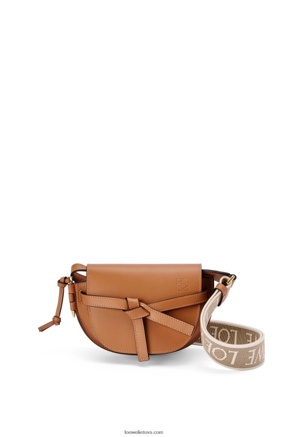 Loewe moterys mini gate dvigubas maišelis iš minkštos veršio odos ir žakardo įdegis BZ26XN215