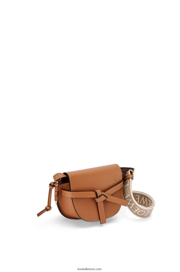 Loewe moterys mini gate dvigubas maišelis iš minkštos veršio odos ir žakardo įdegis BZ26XN215