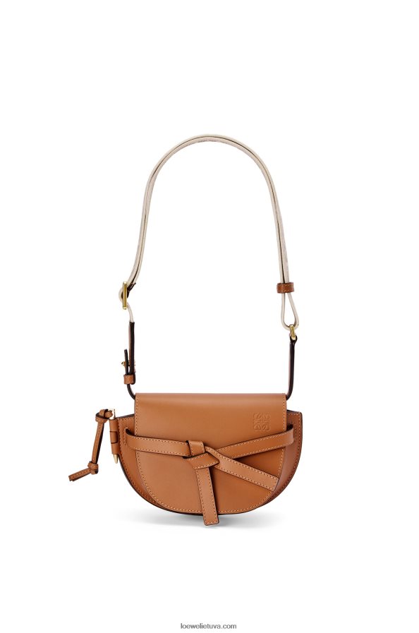 Loewe moterys mini gate dvigubas maišelis iš minkštos veršio odos ir žakardo įdegis BZ26XN215